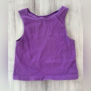 Malibu Sugar Girls One Size Purple Ribbed Tank Top Boutique